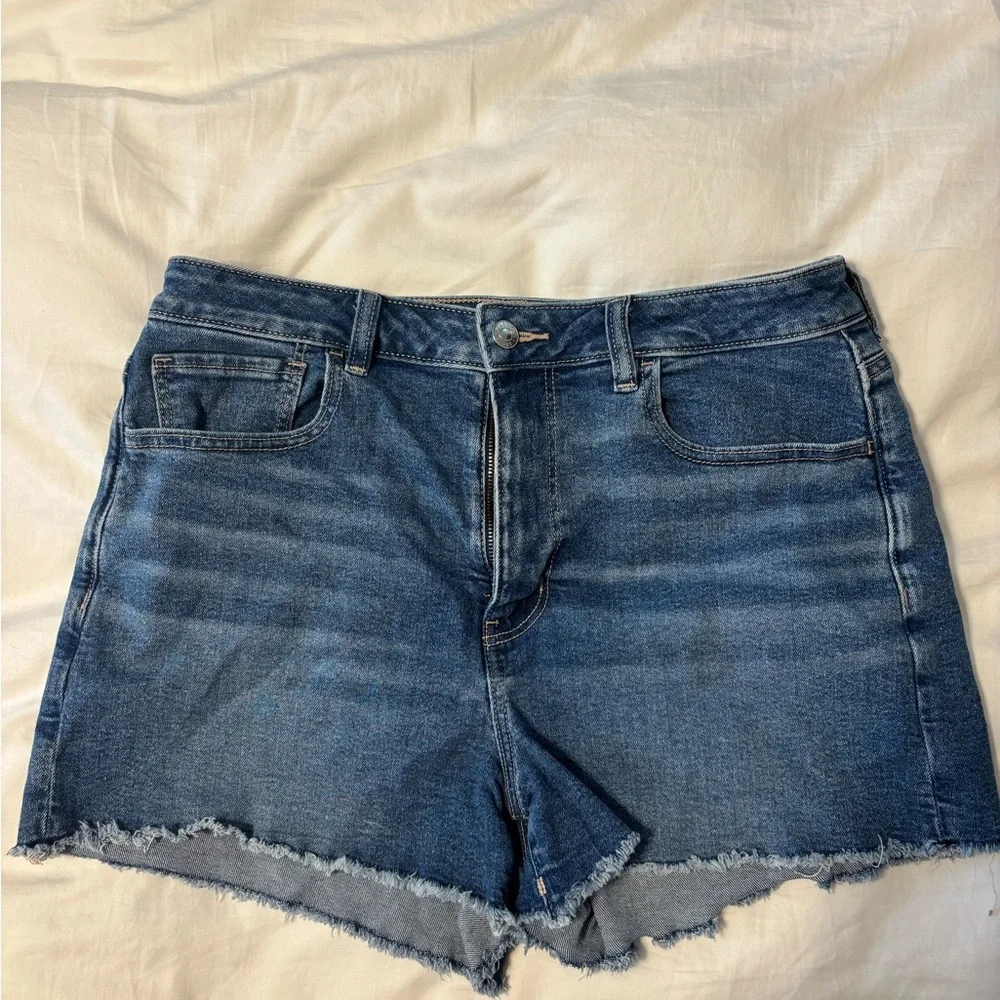 American Eagle Outfitters Dark Blue Jean Shorts - Picture 1 of 4